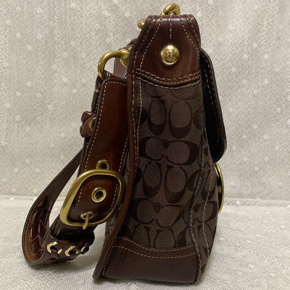 *SOLD*Coach Bleecker 65th Anniversary Jaquared Canvas Leather Shoulder Bag/Brown - Picture 9 of 17